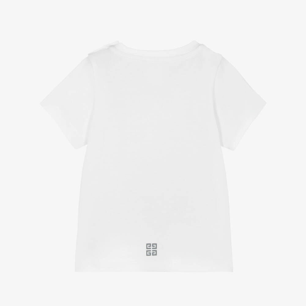 Givenchy-White Cotton Jersey Crew Neck T-Shirt | Childrensalon