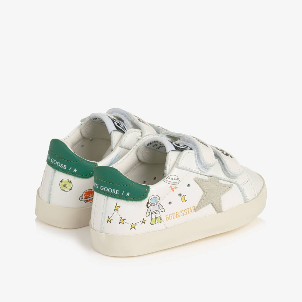 Golden Goose-Baby Old School Trainers in White Leather | Childrensalon