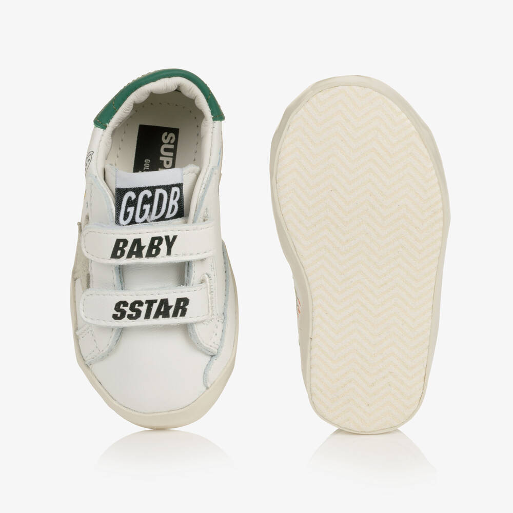 Golden Goose-Baby Old School Trainers in White Leather | Childrensalon