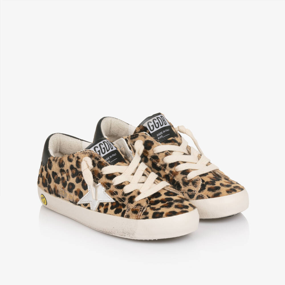 Golden Goose-حذاء رياضي بطبعة جلد الفهد لون بني للبنات | Childrensalon