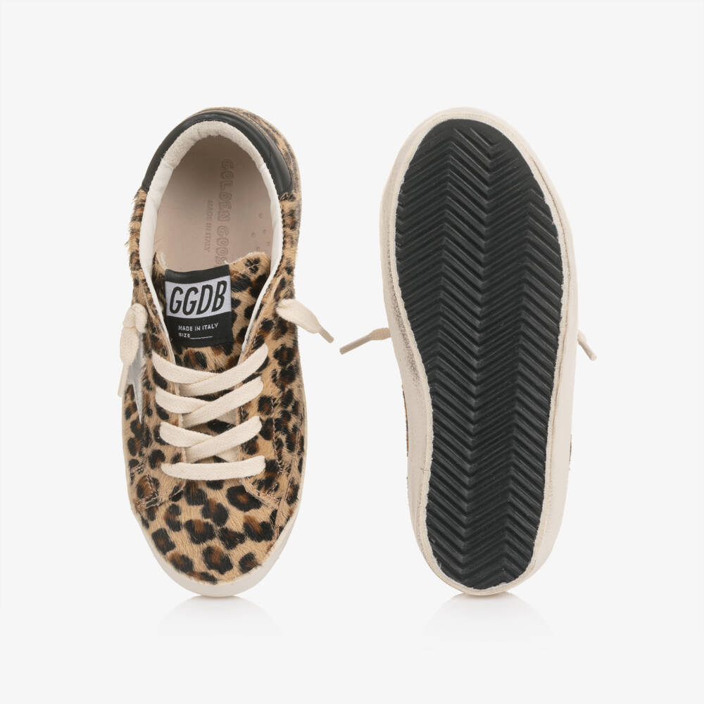 Golden Goose-حذاء رياضي بطبعة جلد الفهد لون بني للبنات | Childrensalon