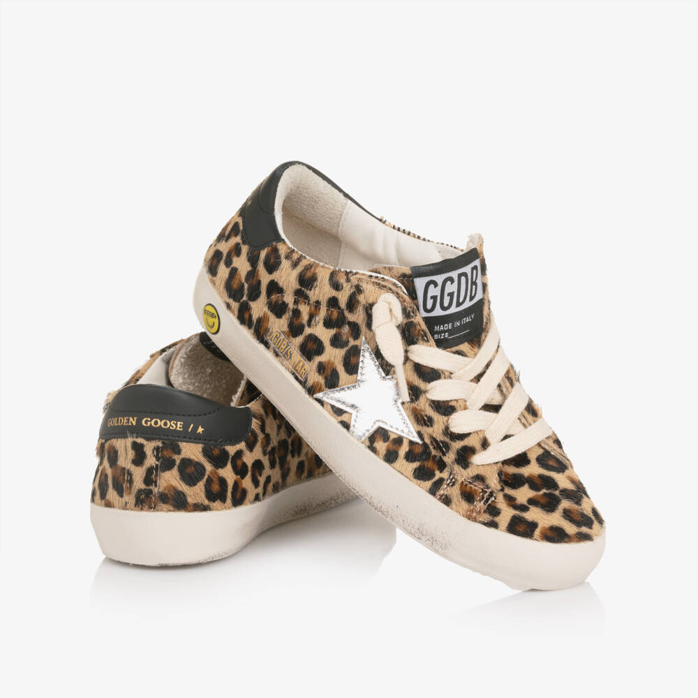 Golden Goose-حذاء رياضي بطبعة جلد الفهد لون بني للبنات | Childrensalon