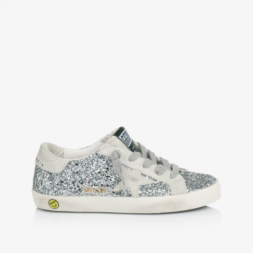 Golden Goose-حذاء رياضي جلد لون فضي للبنات | Childrensalon
