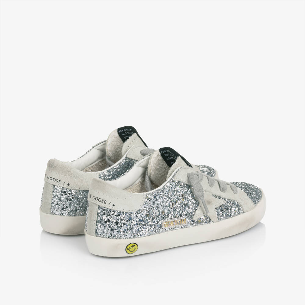 Golden Goose-حذاء رياضي جلد لون فضي للبنات | Childrensalon