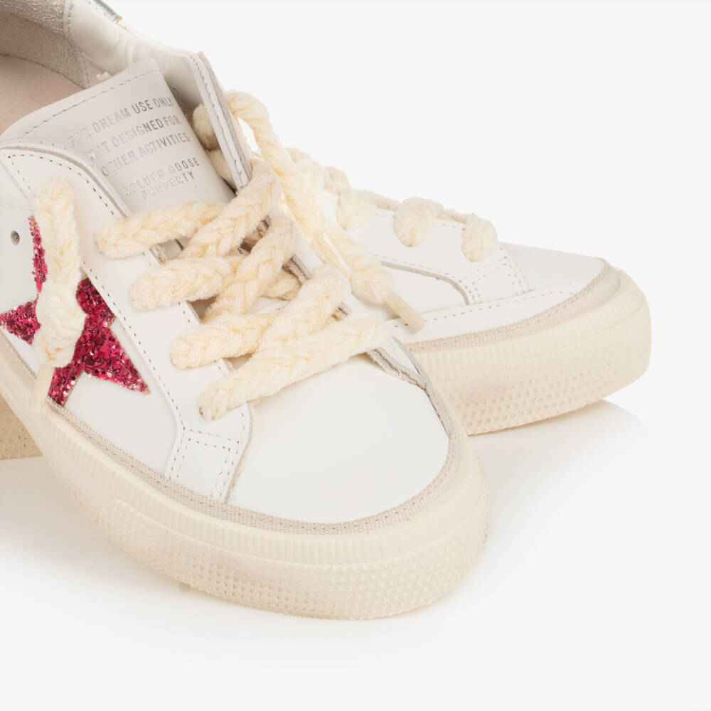 Golden Goose-Girls White Leather May Trainers | Childrensalon