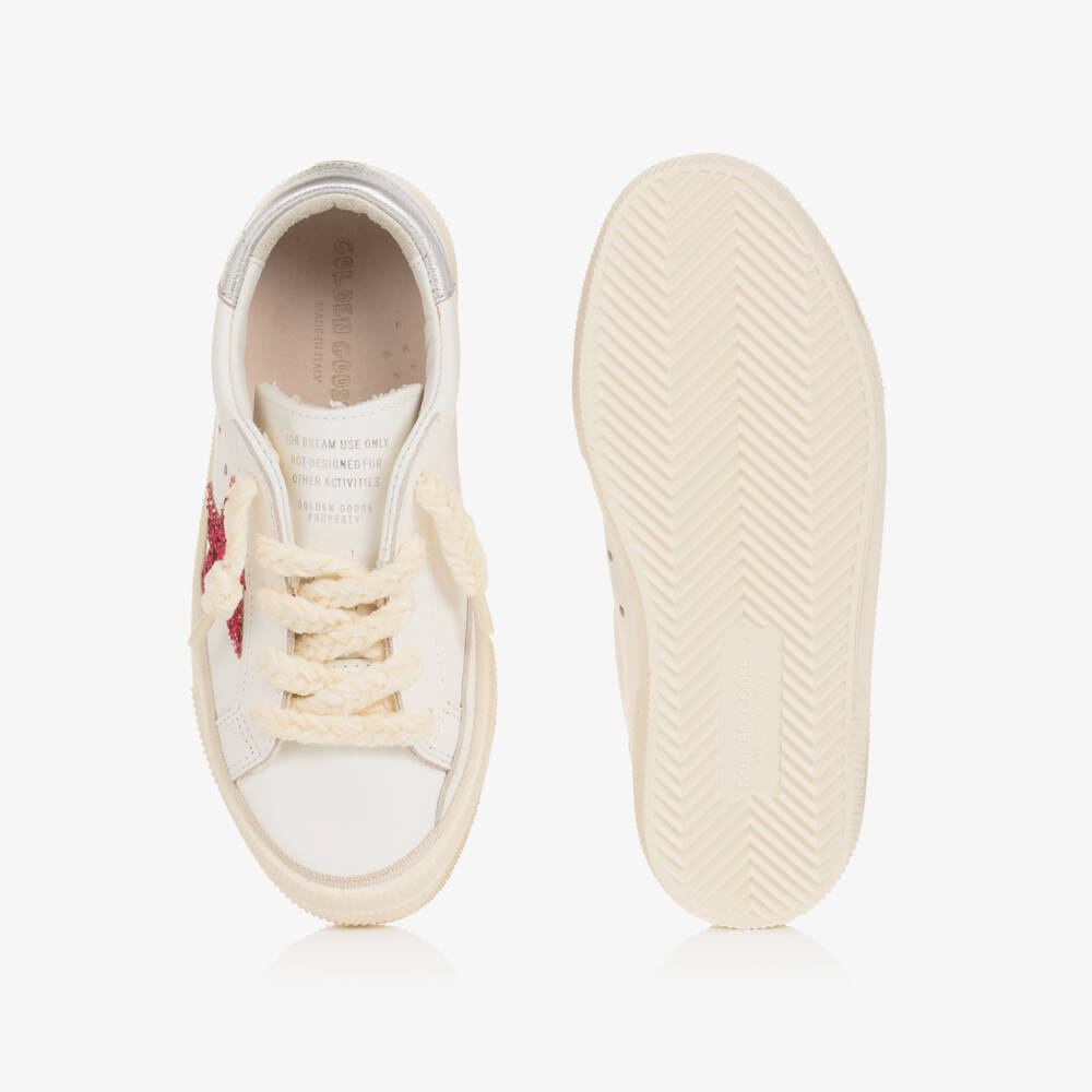 Golden Goose-Girls White Leather May Trainers | Childrensalon