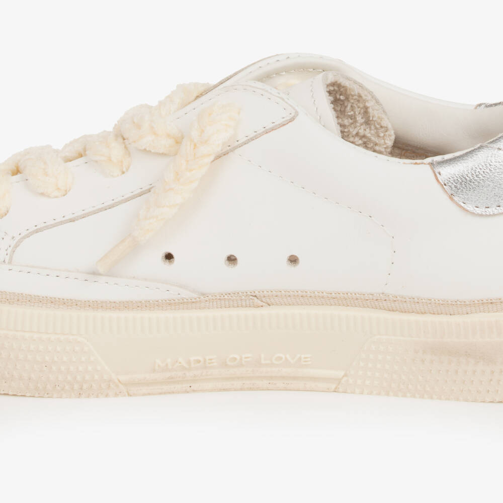 Golden Goose-Girls White Leather May Trainers | Childrensalon