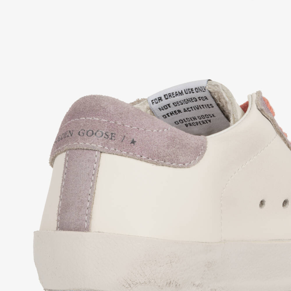 Golden Goose-Girls White Leather Super-Star Penstar Trainers | Childrensalon