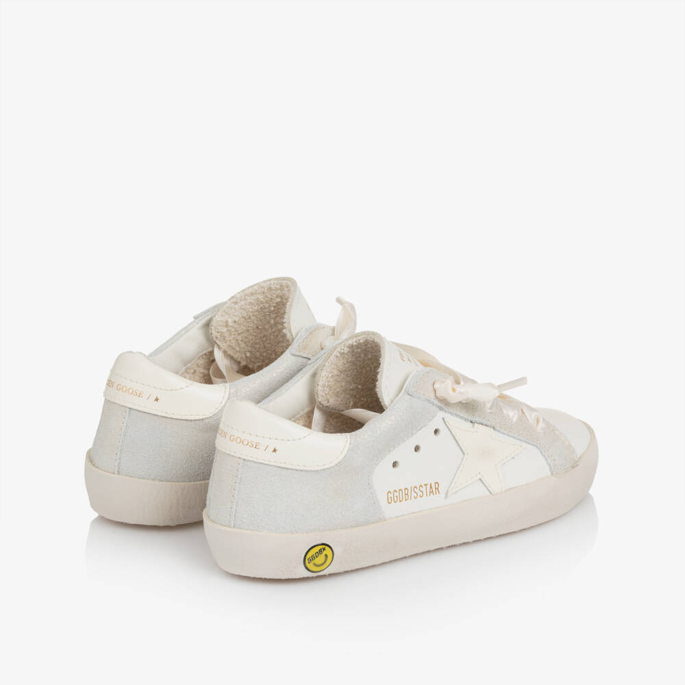 Golden Goose-حذاء رياضي لون أبيض وفضي للبنات  | Childrensalon