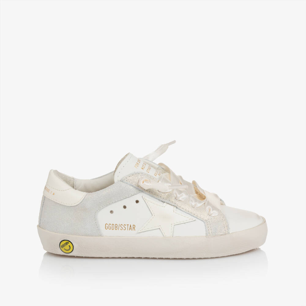 Golden Goose-حذاء رياضي لون أبيض وفضي للبنات  | Childrensalon