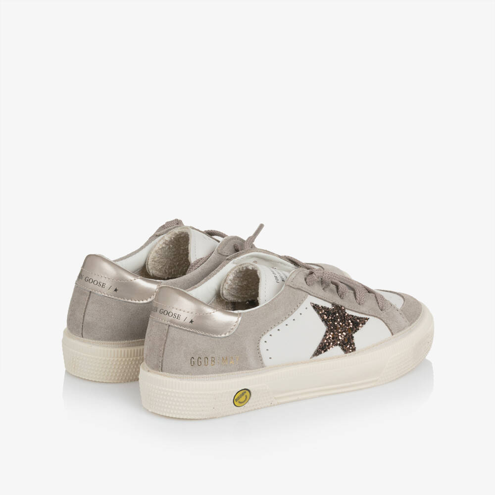 Golden Goose-حذاء رياضي جلد لون أبيض للبنات | Childrensalon