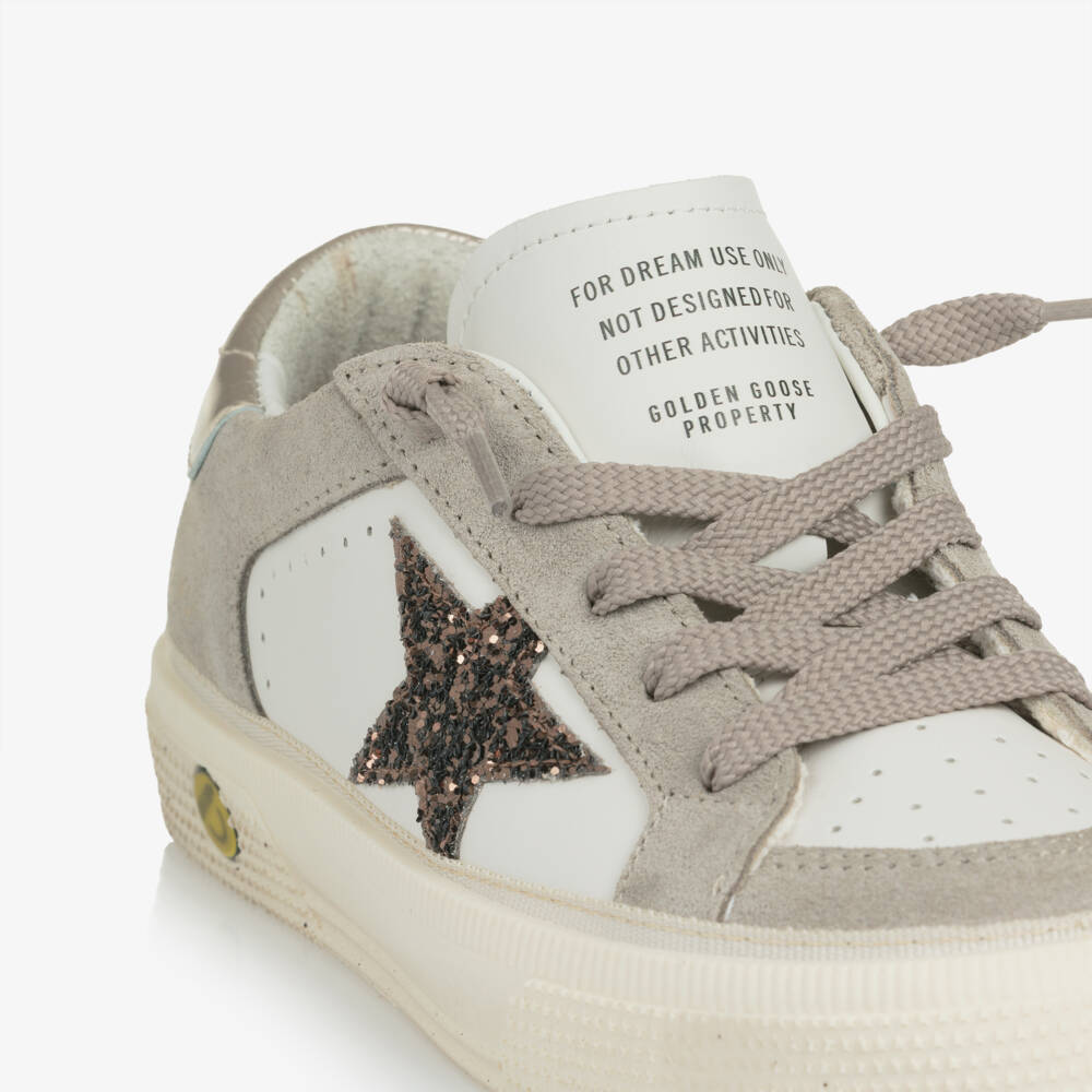 Golden Goose-حذاء رياضي جلد لون أبيض للبنات | Childrensalon