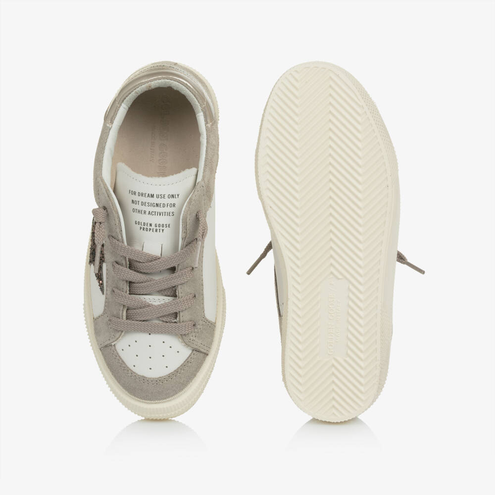 Golden Goose-حذاء رياضي جلد لون أبيض للبنات | Childrensalon