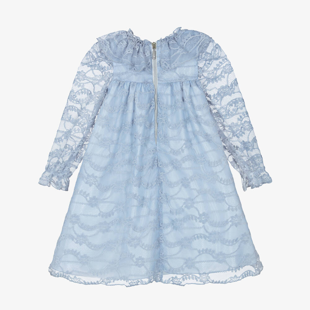 Graci-Girls Blue Lace Dress | Childrensalon