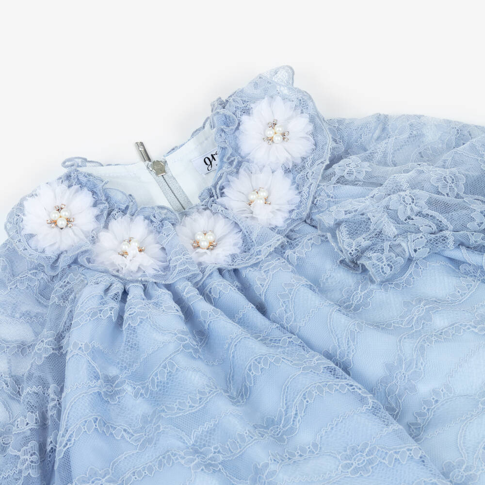 Graci-Girls Blue Lace Dress | Childrensalon