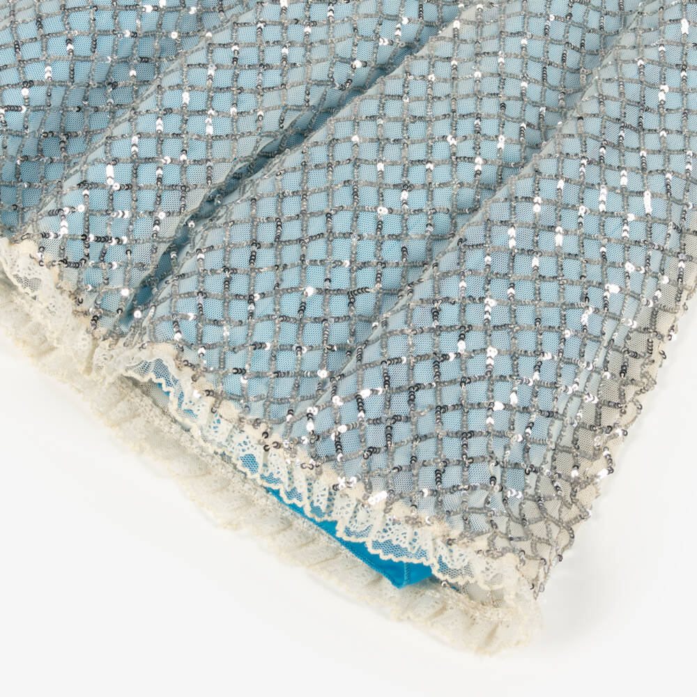 Graci-فستان مزين بترتر لون فضي وأزرق | Childrensalon