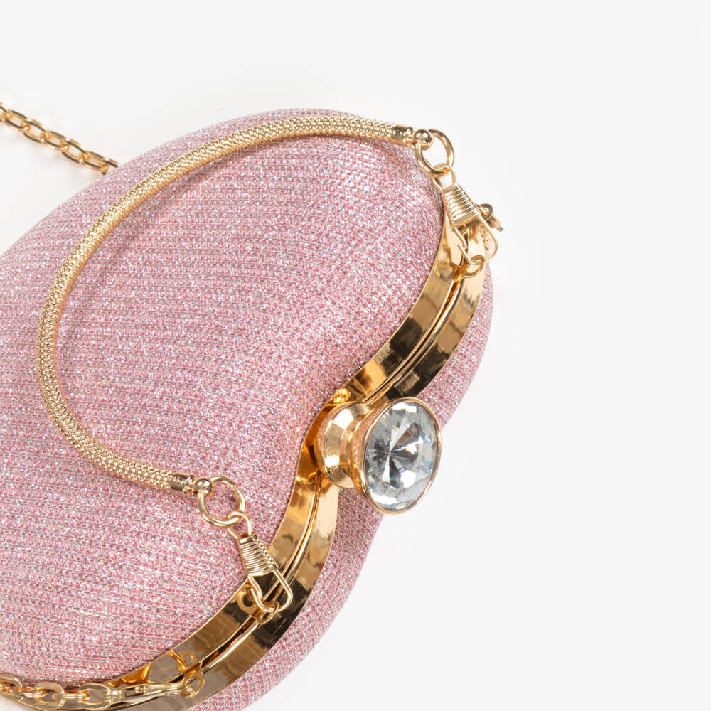 Graci-Girls Glittery Pink Heart Bag (16cm) | Childrensalon