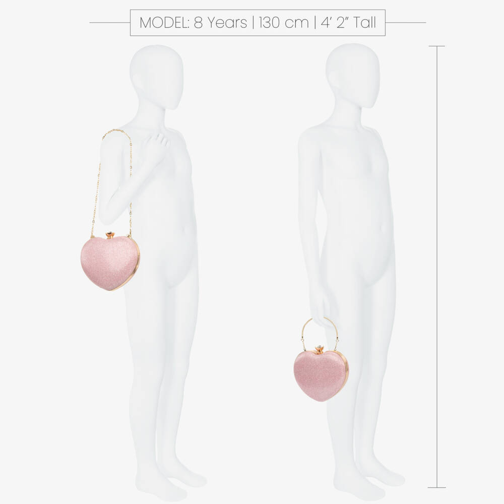 Graci-Girls Glittery Pink Heart Bag (16cm) | Childrensalon
