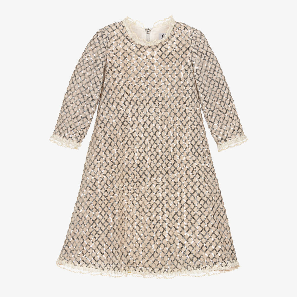 Graci-Girls Gold Tulle & Silver Sequin Dress | Childrensalon