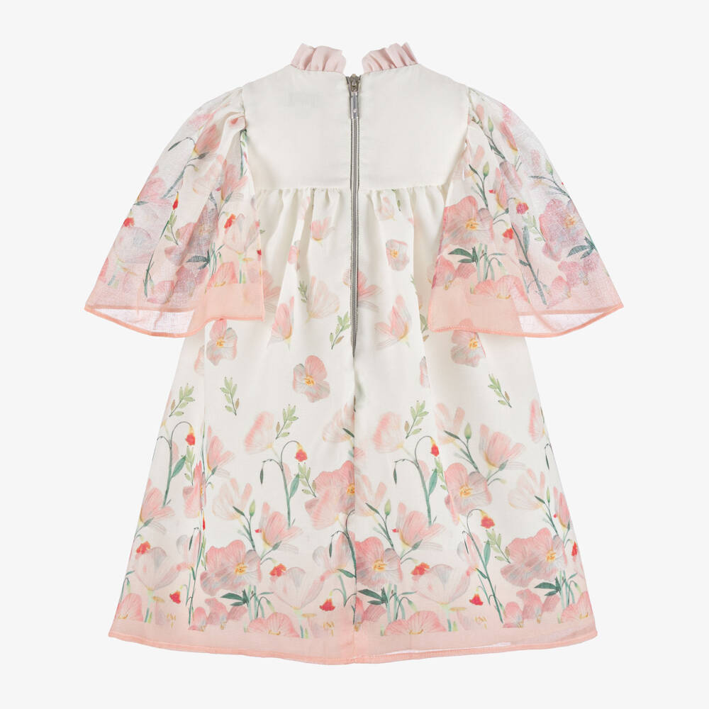 Graci-فستان بطبعة ورود لون عاجي وزهري للبنات | Childrensalon