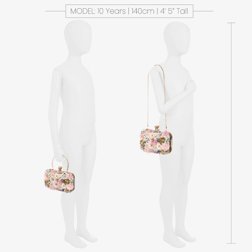 Graci-Girls Pink Flower Clutch Bag (20cm) | Childrensalon