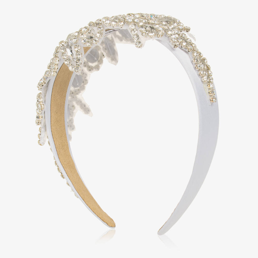 Graci-Girls Silver Diamanté Hairband | Childrensalon