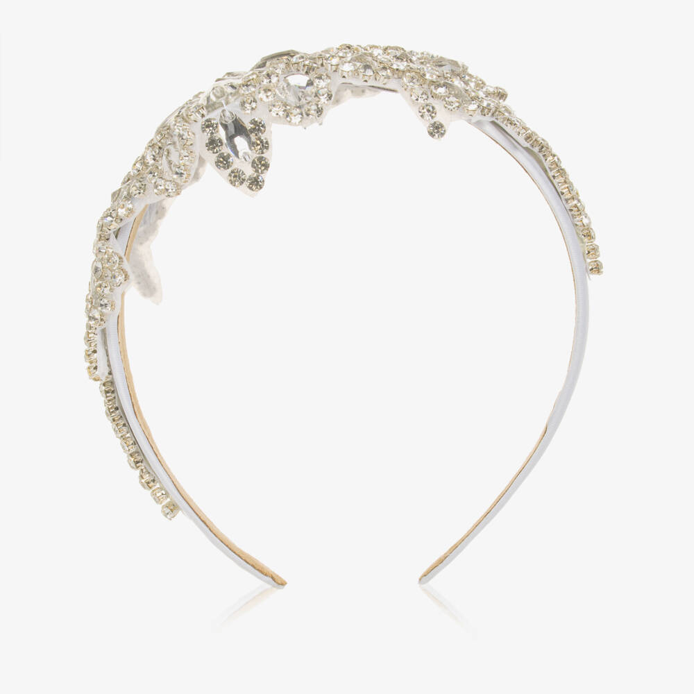 Graci-Girls Silver Diamanté Hairband | Childrensalon