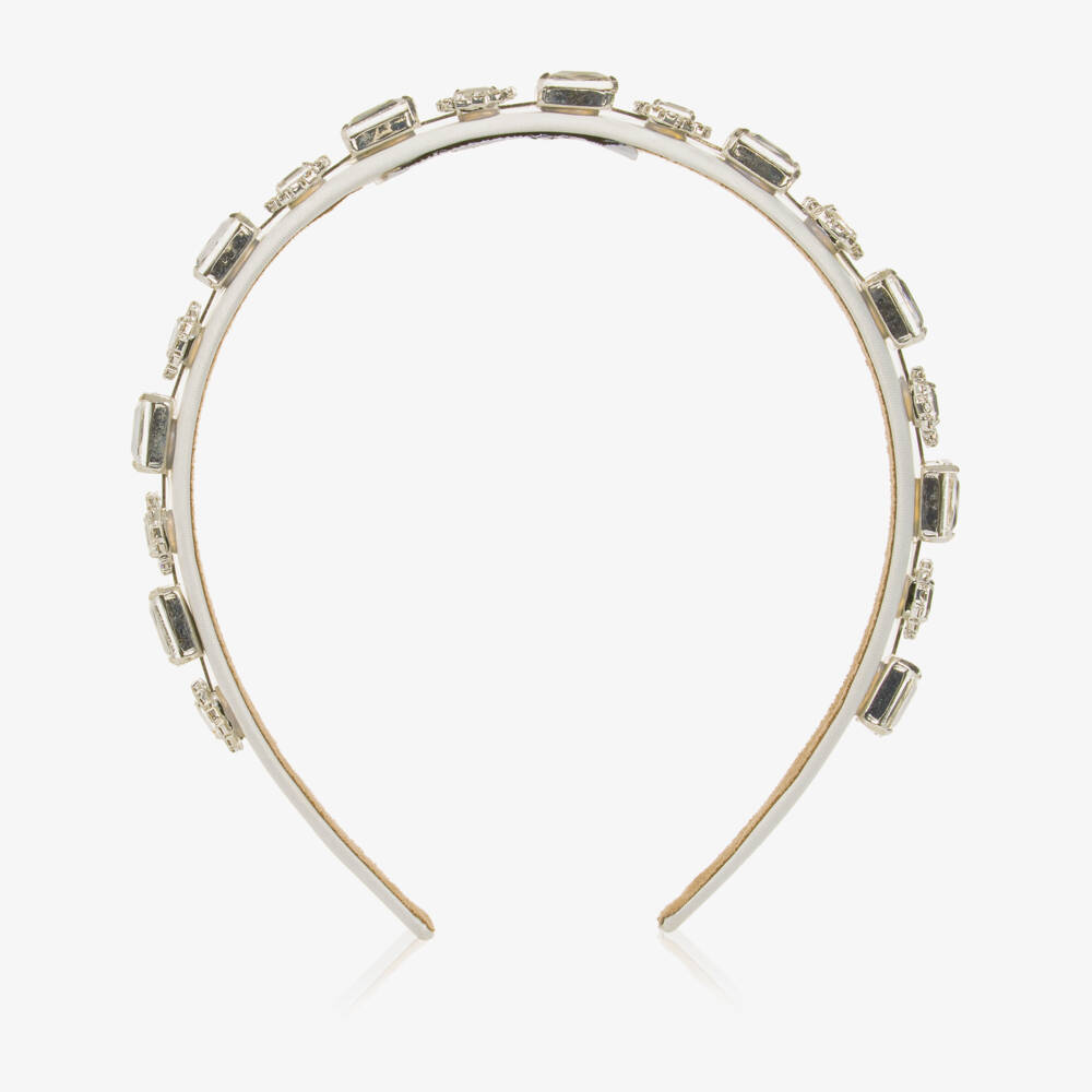 Graci-Girls White Diamanté Hairband | Childrensalon