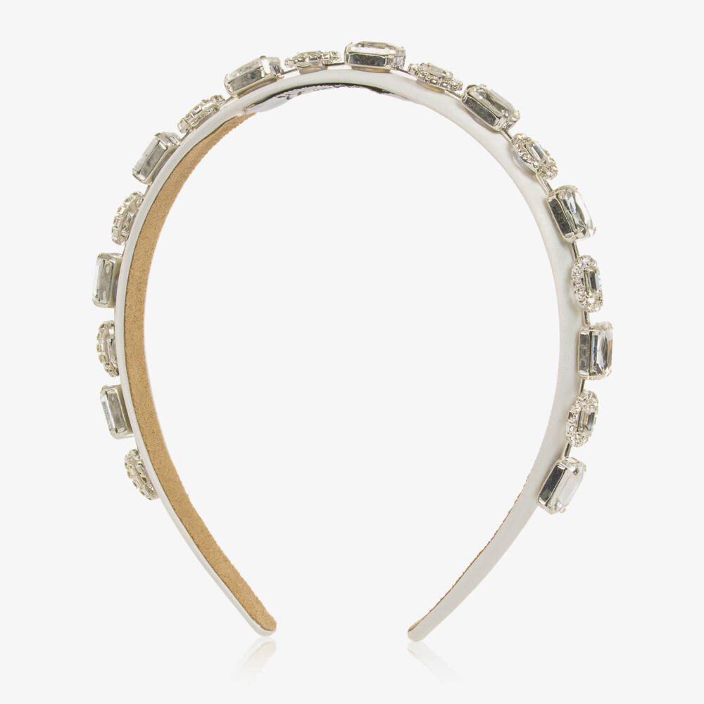 Graci-Girls White Diamanté Hairband | Childrensalon