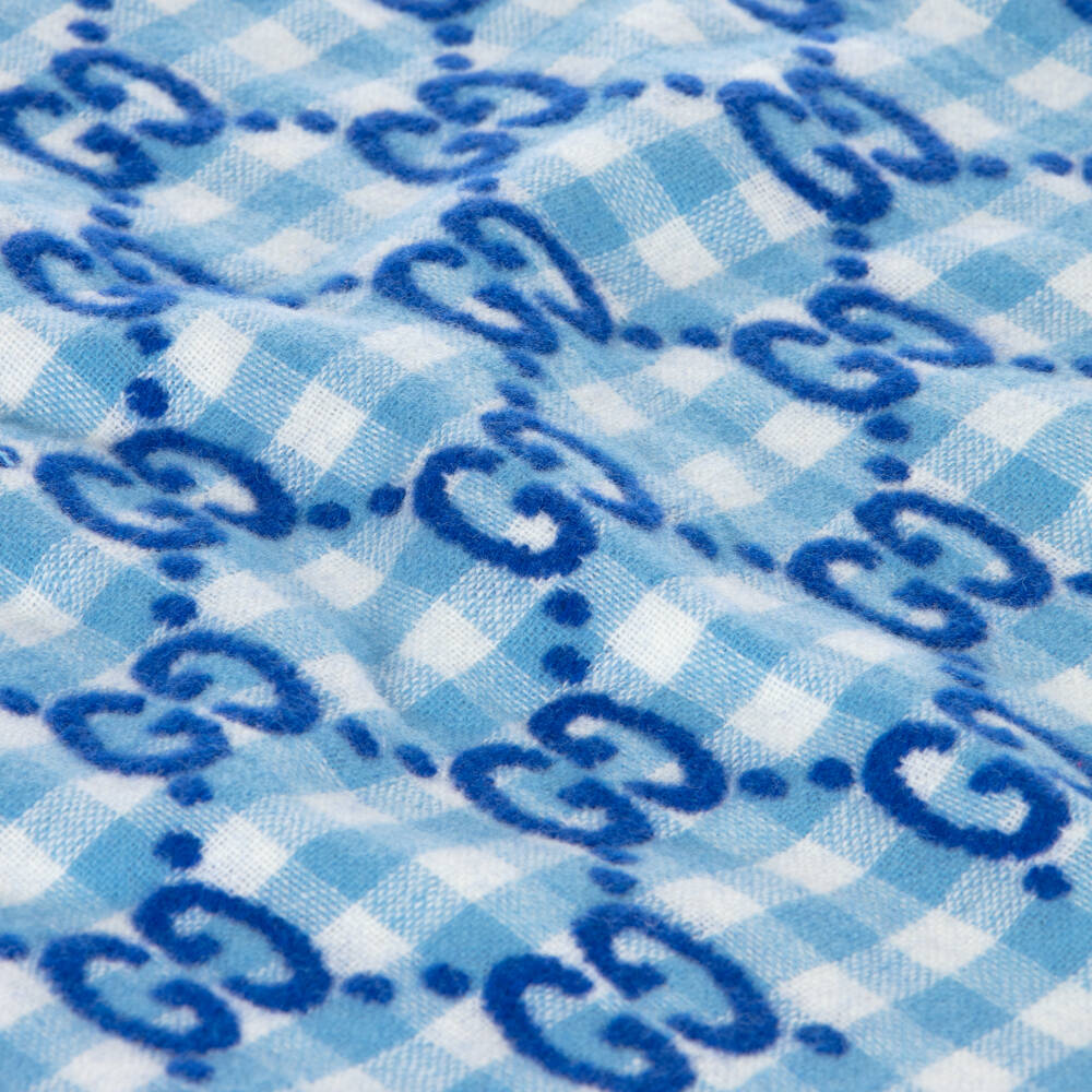 Gucci-Blue GG Wool Blanket (90cm) | Childrensalon