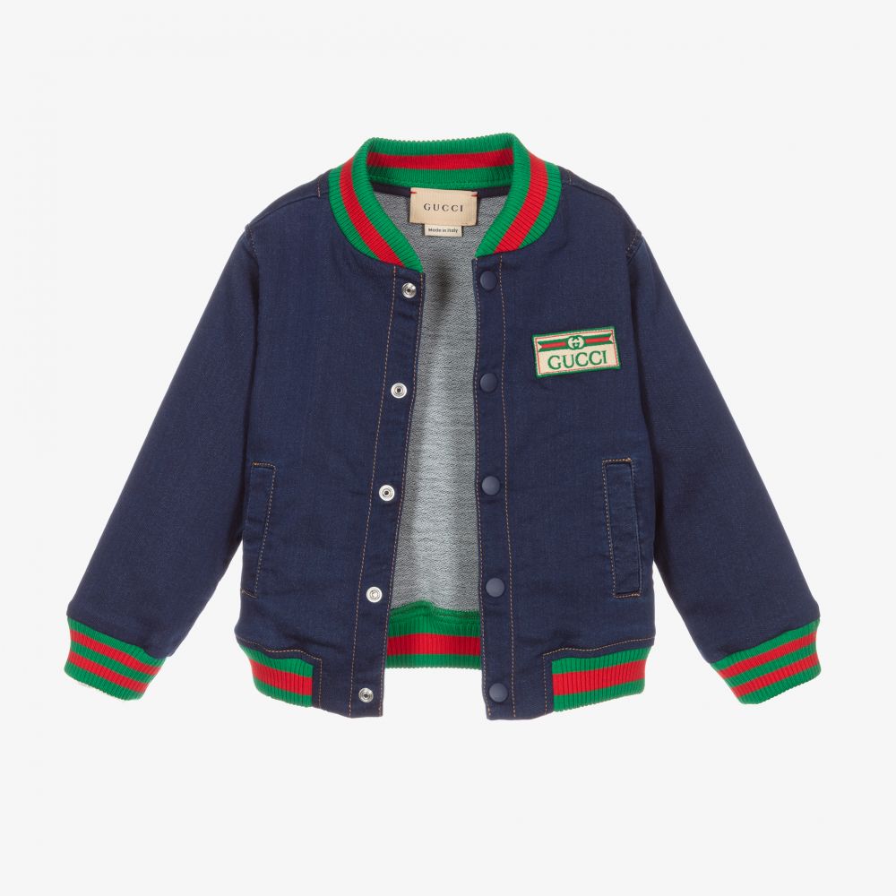 Gucci-Синяя куртка-бомбер | Childrensalon