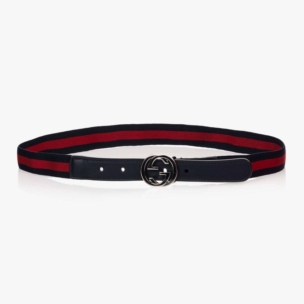 Gucci-Blue & Red Web GG Belt | Childrensalon