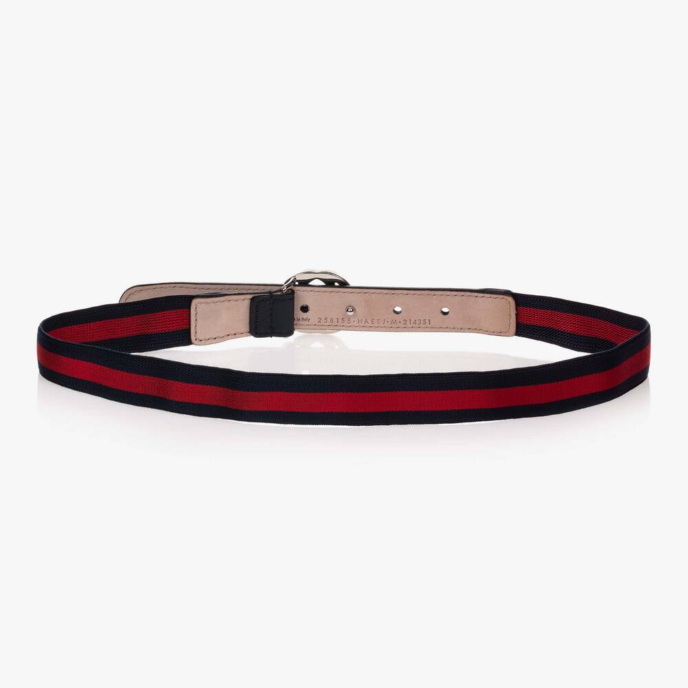 Gucci-Blue & Red Web GG Belt | Childrensalon