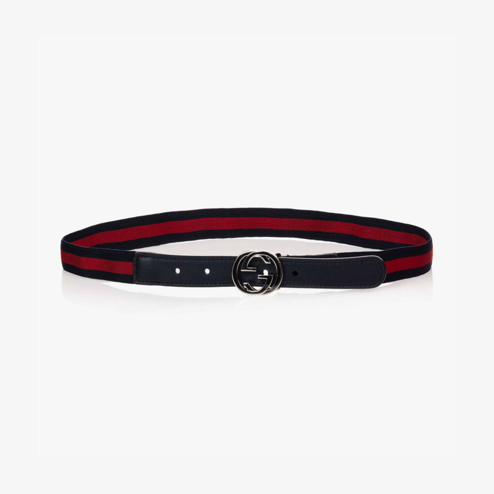 Gucci-Blue & Red Web GG Belt | Childrensalon