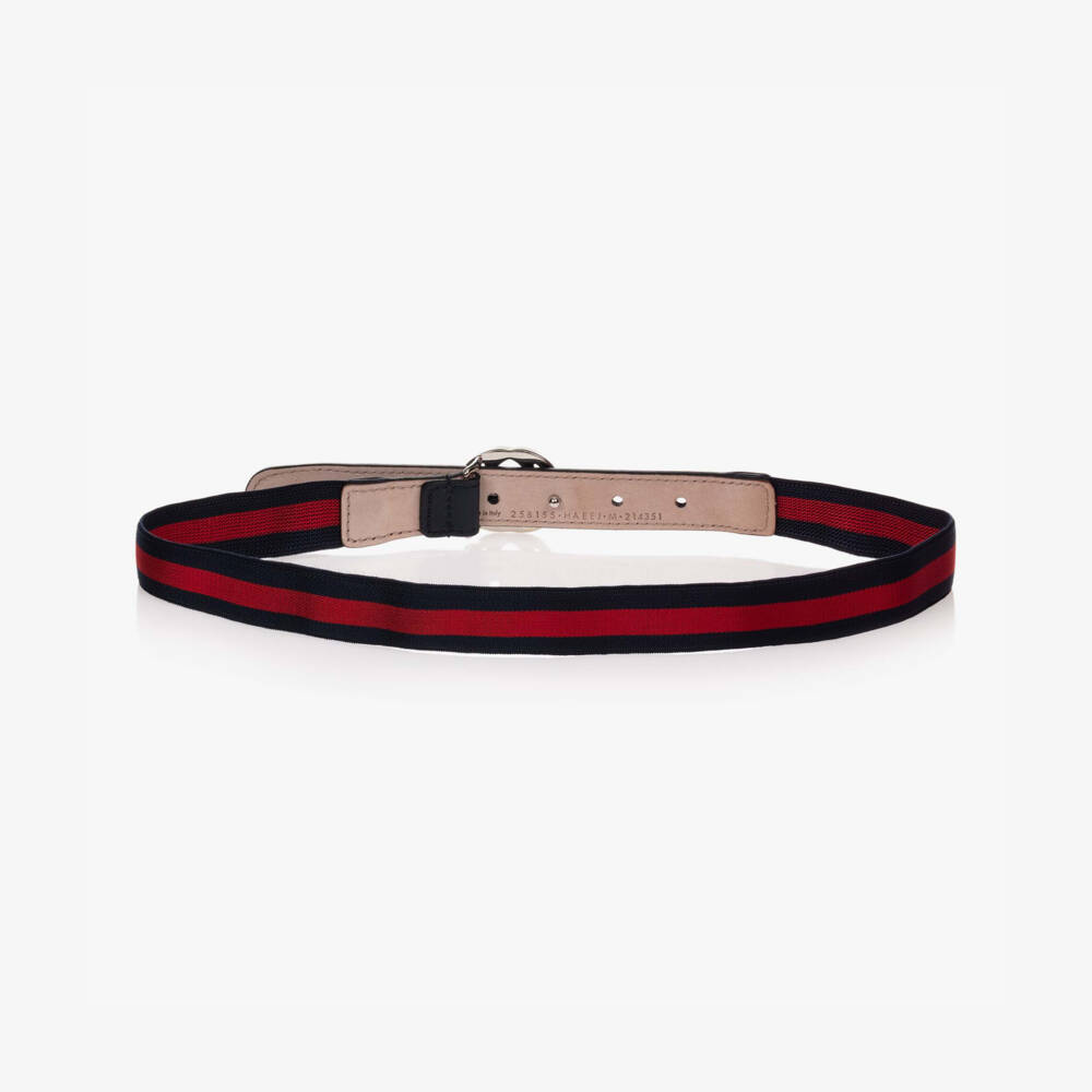 Gucci-Blue & Red Web GG Belt | Childrensalon