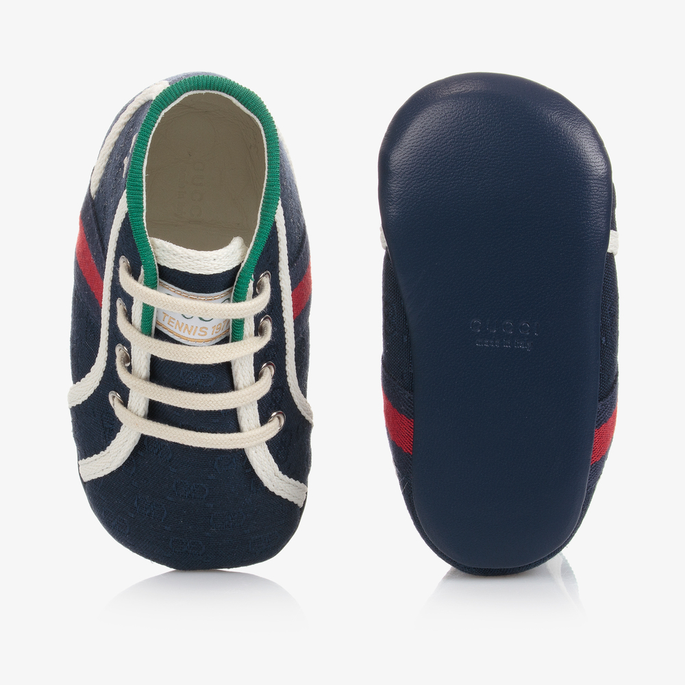 Gucci-Синие теннисные кроссовки 1977 для малышей | Childrensalon