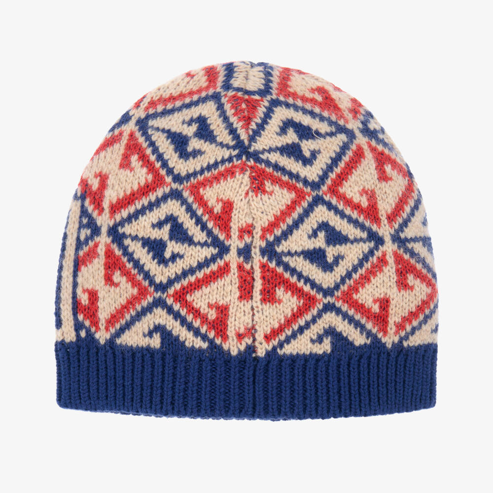 Gucci-Синяя шерстяная шапка с принтом GG для малышей | Childrensalon