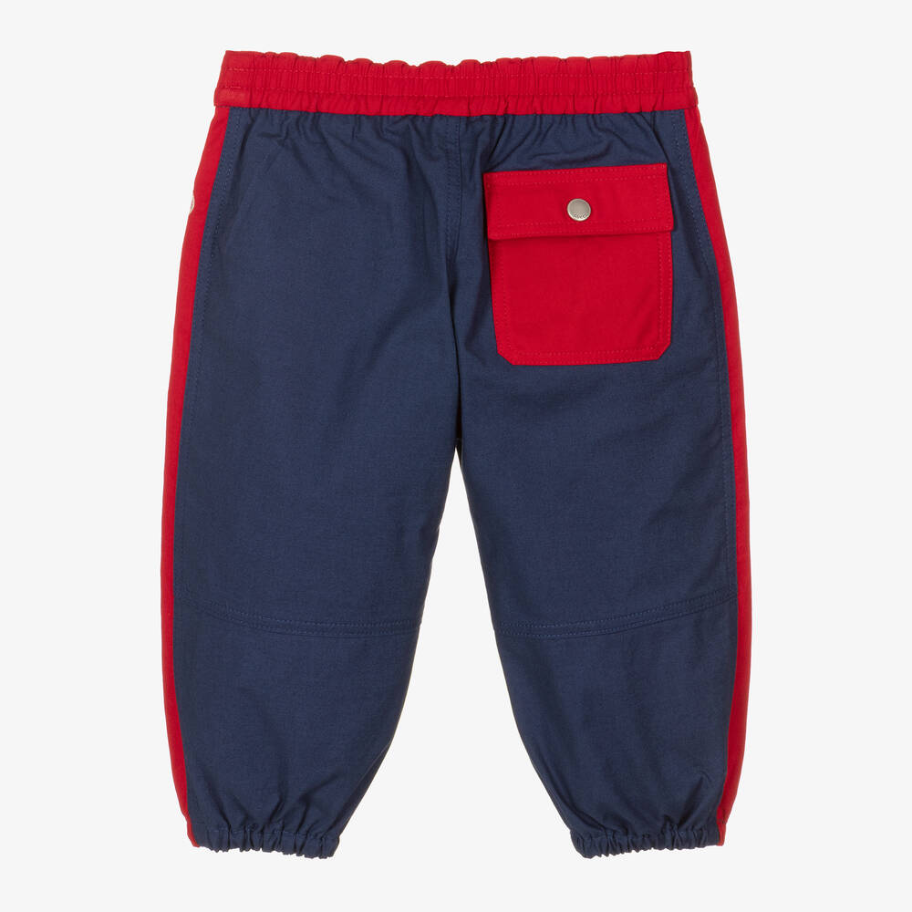 Gucci-Boys Blue & Red Interlocking G Joggers | Childrensalon