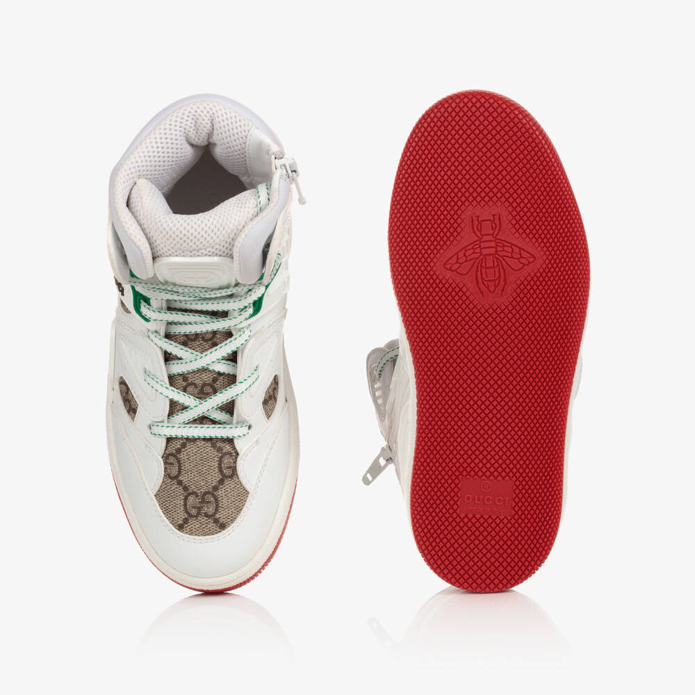 Gucci-Boys White High-Top Trainers | Childrensalon