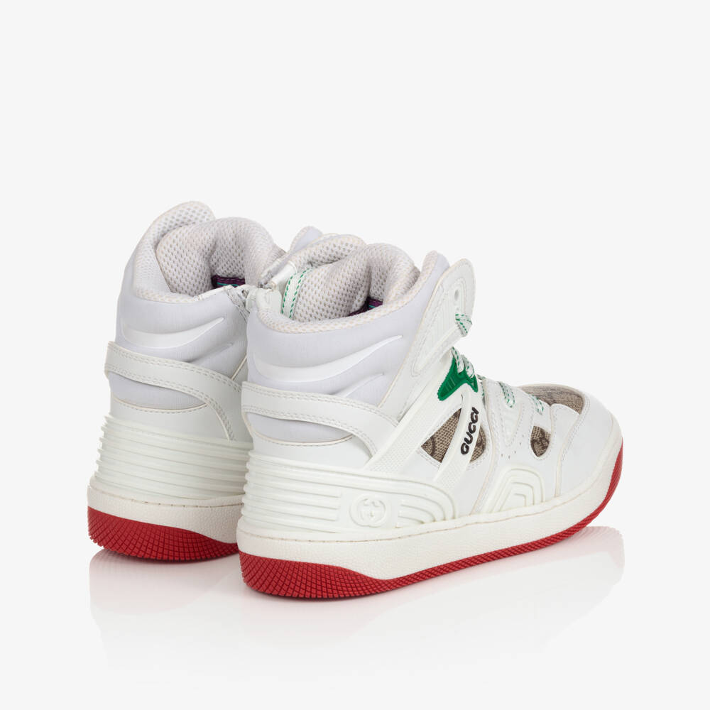 Gucci-Boys White High-Top Trainers | Childrensalon