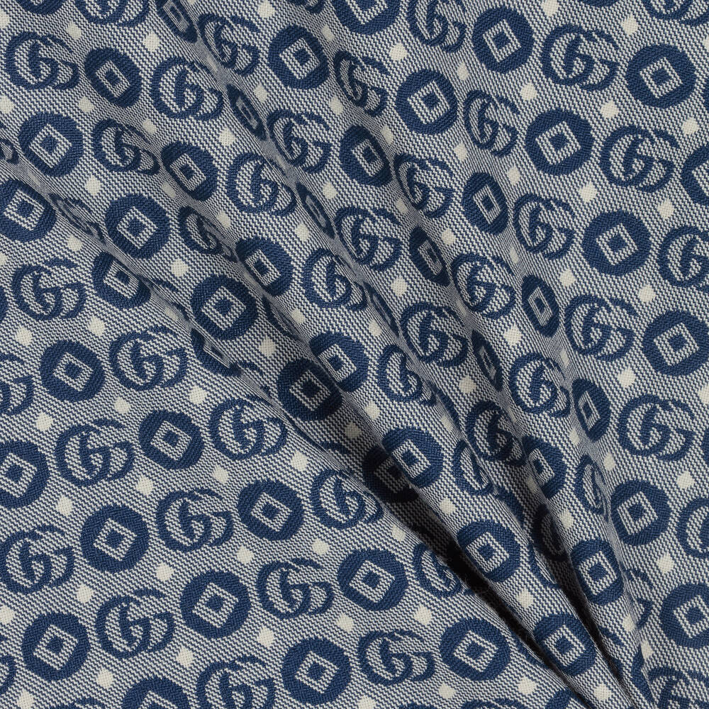 Gucci-فستان أطفال بناتي مزيج قطن لون كحلي | Childrensalon