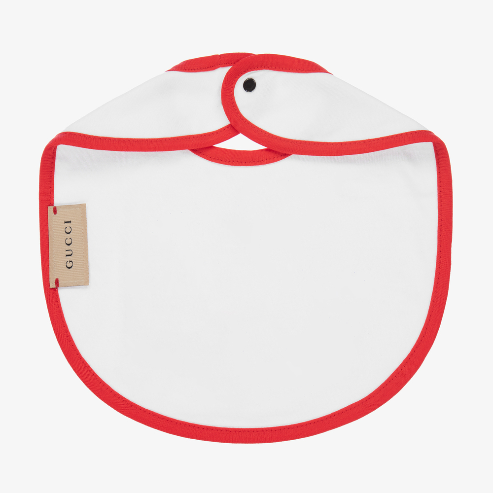 Gucci-Белый хлопковый слюнявчик для девочек | Childrensalon