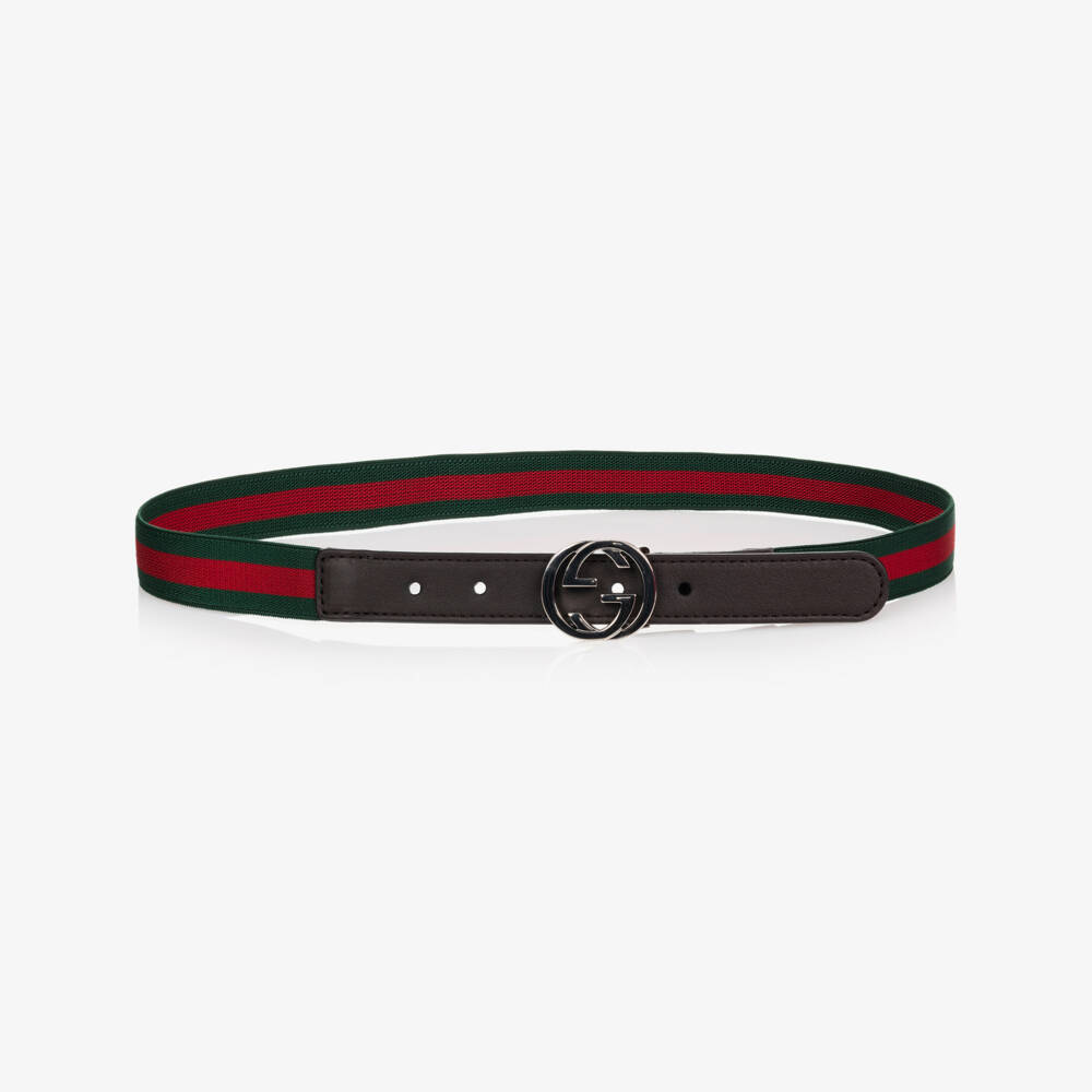Gucci-Green & Red GG Web Belt | Childrensalon