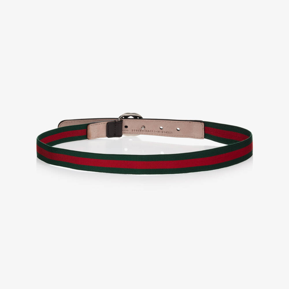 Gucci-Green & Red GG Web Belt | Childrensalon