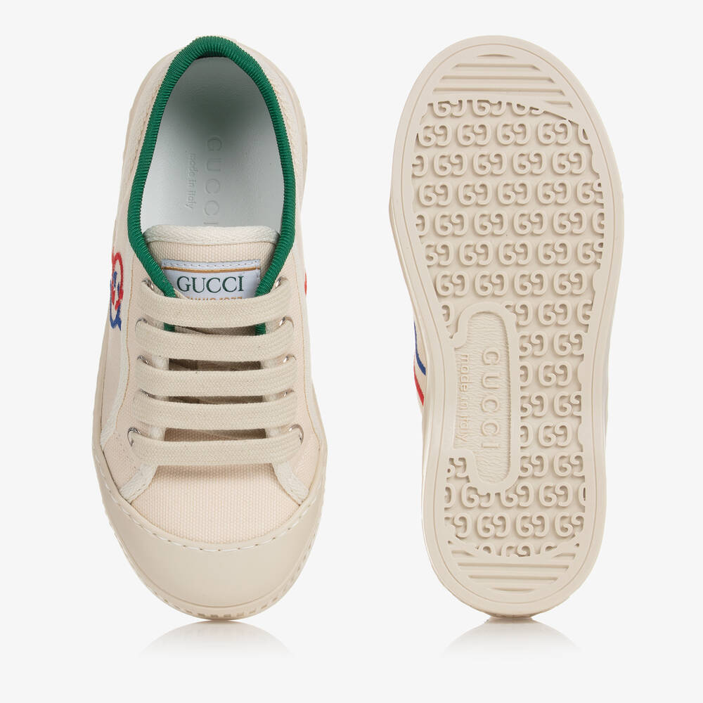 Gucci-Ivory Canvas Tennis 1977 Trainers | Childrensalon