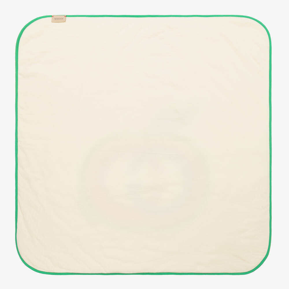 Gucci-Ivory & Green GG Blanket(80cm) | Childrensalon