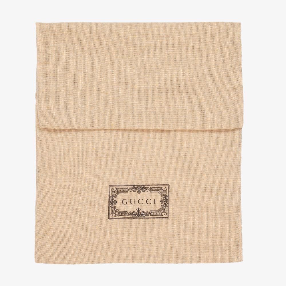 Gucci-ترينرز بأربطة جلد لون عاجي | Childrensalon