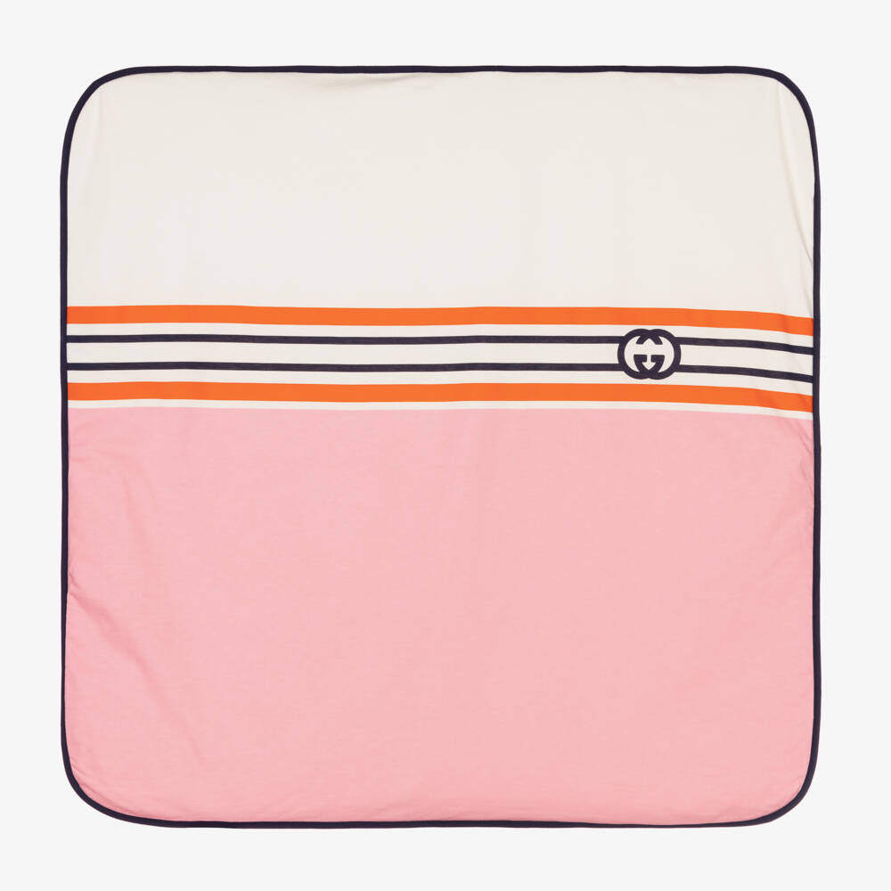 Gucci-Padded White & Pink Baby Blanket (73cm) | Childrensalon