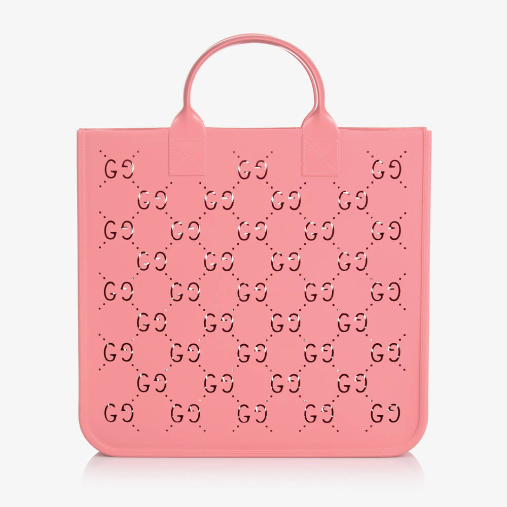 Gucci-Pink GG Rubber Tote Bag (33cm) | Childrensalon