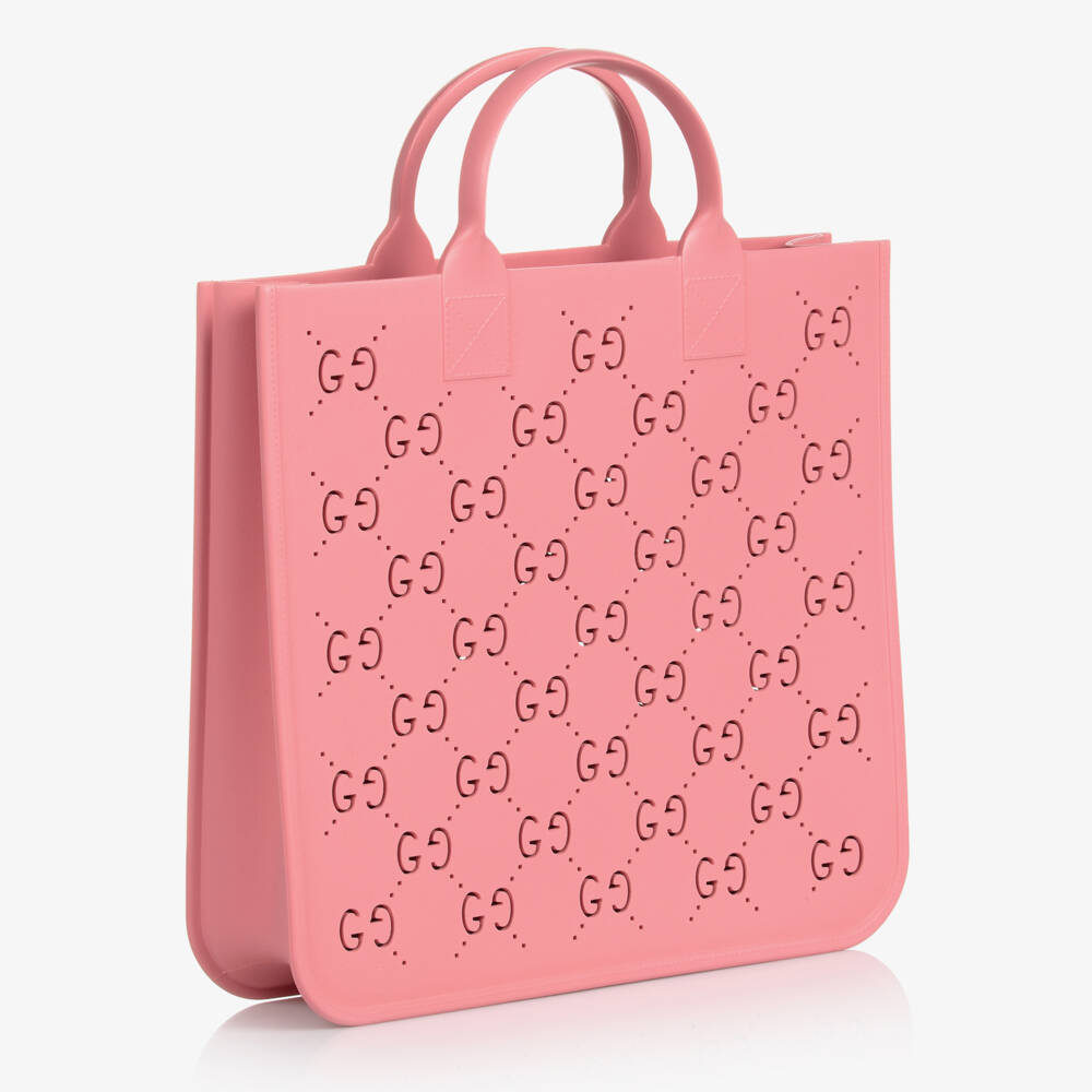 Gucci-Pink GG Rubber Tote Bag (33cm) | Childrensalon